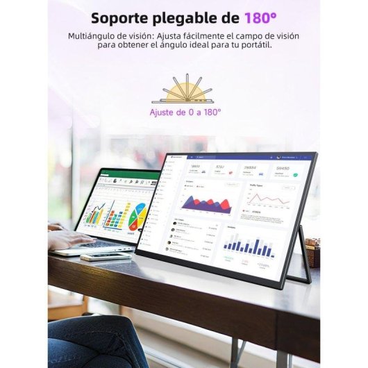 Monitor PC Uperfect 22" QHD 2K 60Hz QLED 137% sRGB 101% DCI-P3 VESA Pieghevole