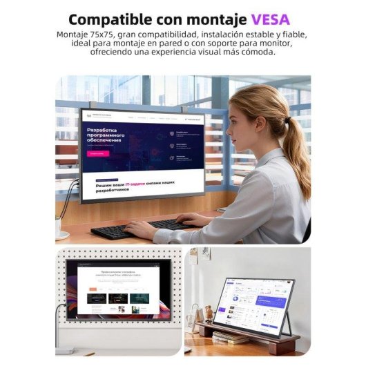 Monitor PC Uperfect 22" QHD 2K 60Hz QLED 137% sRGB 101% DCI-P3 VESA Pieghevole