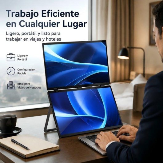 Écran PC Uperfect Double Portable 18,5" Full HD 100Hz IPS Tactile VESA HDMI Type-C