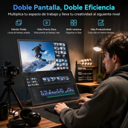 Écran PC Uperfect Double Portable 18,5" Full HD 100Hz IPS Tactile VESA HDMI Type-C