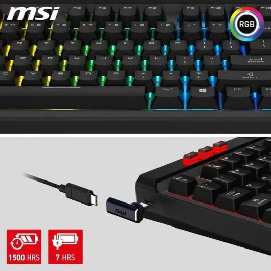 Clavier MSI Strike Pro W sans fil Hot-swap Kailh Midnight Pro RGB PBT Noir
