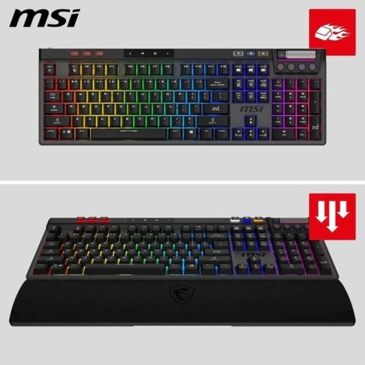Clavier MSI Strike Pro W sans fil Hot-swap Kailh Midnight Pro RGB PBT Noir