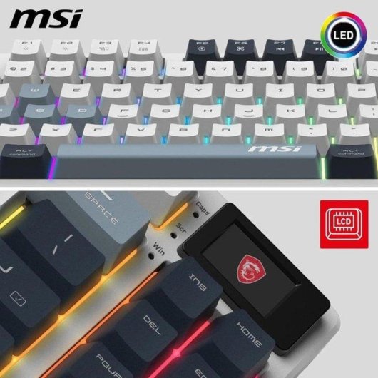Clavier MSI Forge GK600 TKL Wireless AZERTY Cherry MX Red RGB Bluetooth Hot-swap
