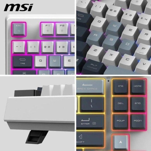 Clavier MSI Forge GK600 TKL Wireless AZERTY Cherry MX Red RGB Bluetooth Hot-swap