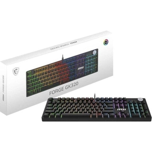 Clavier MSI Forge GK320 mécanique Red RGB Hot-swap Dial volume QWERTY