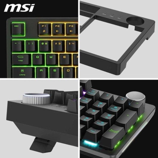 Clavier MSI Forge GK320 mécanique Red RGB Hot-swap Dial volume QWERTY