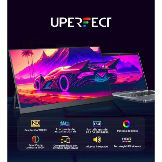 Monitor Uperfect 17.3" QHD 144Hz IPS HDR FreeSync Premium 1ms Portabel