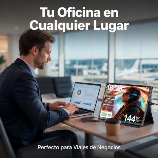 Monitor PC Uperfect 18" QHD 2K 144Hz QLED 133% sRGB 100% DCI-P3 FreeSync VESA Type-C Mini HDMI