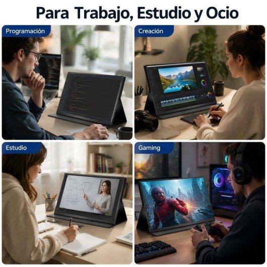 Monitor PC Uperfect 18" QHD 2K 144Hz QLED 133% sRGB 100% DCI-P3 FreeSync VESA Type-C Mini HDMI