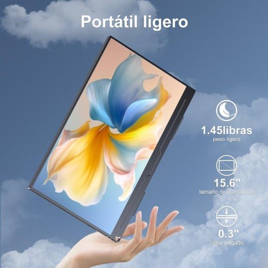 Monitor PC Uperfect 15.6" FullHD 60Hz IPS 100% sRGB Portatile VESA 8ms