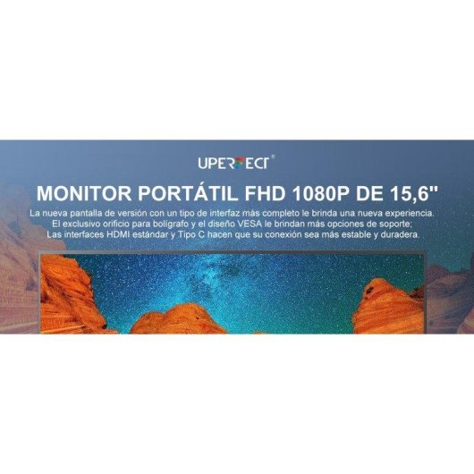 Monitor PC Uperfect 15.6" FullHD 60Hz IPS 100% sRGB Portatile VESA 8ms