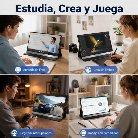 Monitor Uperfect 15.6" UltraHD 4K 60Hz QLED HDR Type-C Mini HDMI VESA