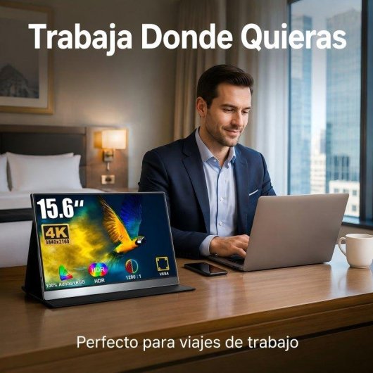 Monitor Uperfect 15.6" UltraHD 4K 60Hz QLED HDR Type-C Mini HDMI VESA
