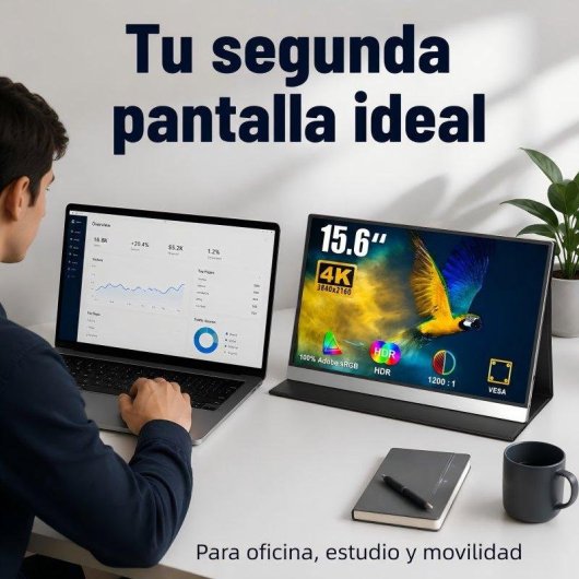 Monitor Uperfect 15.6" UltraHD 4K 60Hz QLED HDR Type-C Mini HDMI VESA