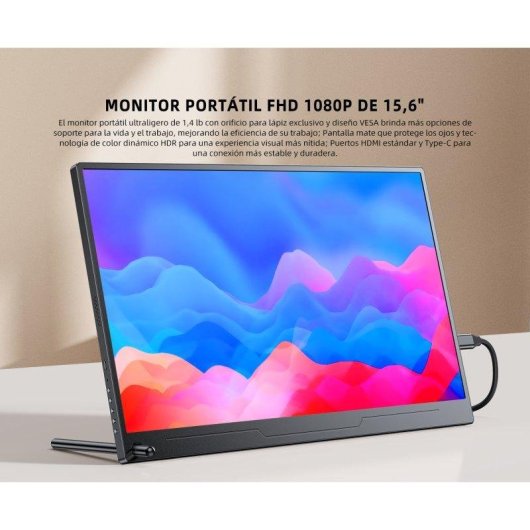 Écran PC Uperfect 15.6" Full HD 60Hz IPS HDR 100% sRGB Ultra Léger