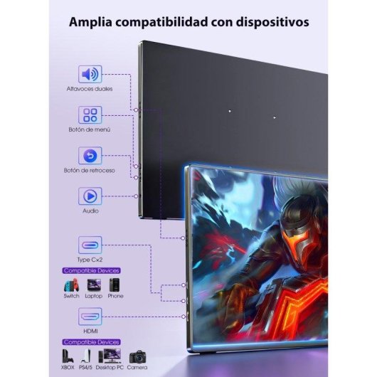 Monitor Uperfect 16" 2.5K QHD 144Hz IPS Quantum Dot Antirreflejo FreeSync VESA Altavoces 4ms