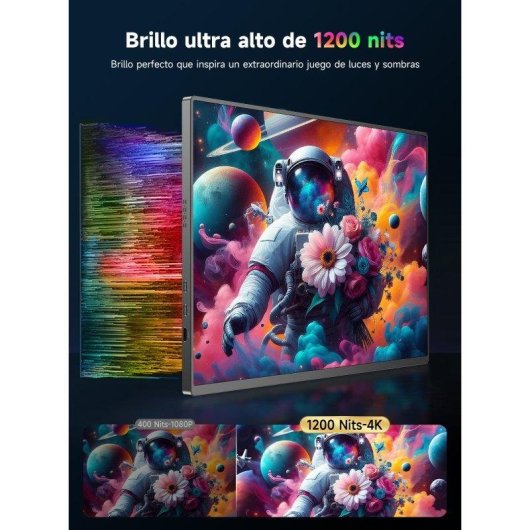 Écran PC Uperfect 16" Ultra HD 4K 60Hz IPS Portable HDR 1200nits USB-C Mini HDMI