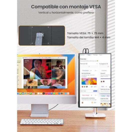 Monitor Uperfect 18,5" FullHD 120Hz IPS Táctil 10 puntos HDR USB-C VESA