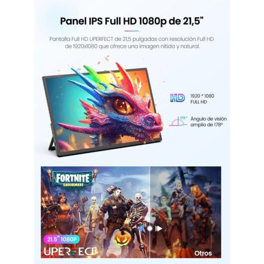 Écran PC Uperfect 21,5" Full HD 120Hz IPS Tactile HDR10 USB-C HDMI