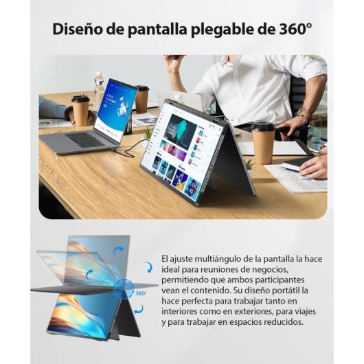 Monitor Uperfect 15,6" FullHD 60Hz IPS Touch 100% sRGB USB-C Aluminium Faltbar 360°