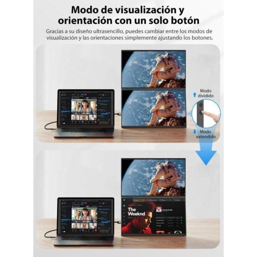 Monitor Uperfect 15,6" FullHD 60Hz IPS Touch 100% sRGB USB-C Aluminium Faltbar 360°