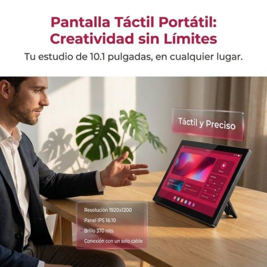 Monitor Uperfect 10.1" WUXGA 60Hz IPS Tátil USB-C HDMI Portátil Preto