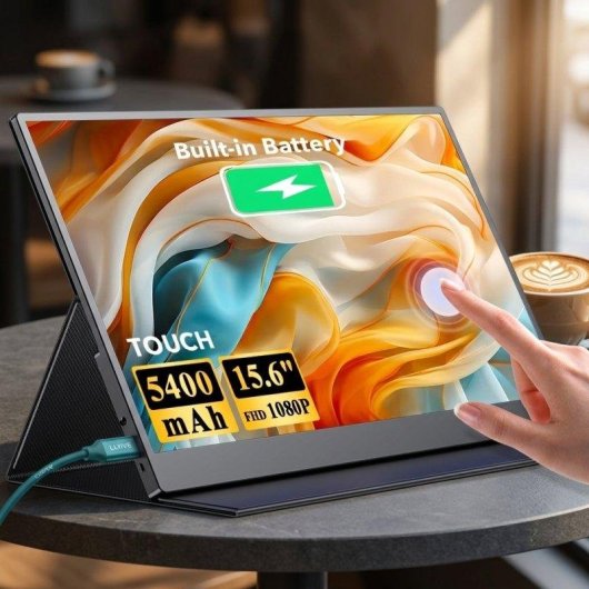 Monitor Uperfect 15.6" FullHD IPS Touch 10-Punkt USB-C HDMI VESA Akku