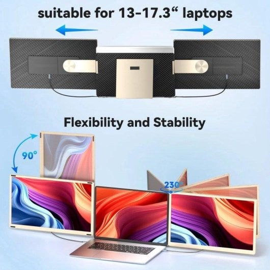Écran PC Siaviala S6 15,6" Full HD 60Hz Portable Triple Écran USB-C HDMI