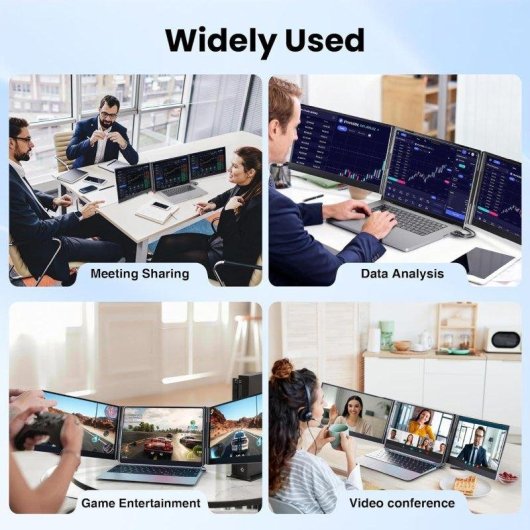 Monitor Siaviala P7 15,6" FullHD IPS Triplo Portátil Ultraligeiro