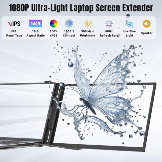 Monitor Siaviala S8 Pro 14" FullHD IPS Ultrafino 60Hz USB-C Altifalantes