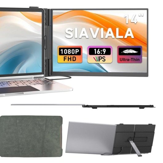 Monitor Siaviala S8 14" FullHD 60Hz IPS portátil 180° ultrafino
