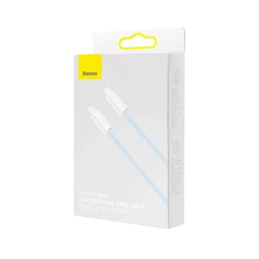 Cabo Baseus Dynamic USB-C 2m 100W Azul Potente e Fiável