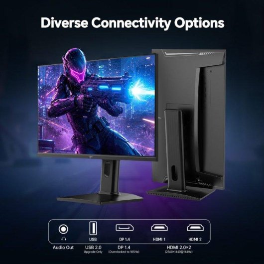 Monitor KTC H24T7 23,8" QHD 185Hz Fast IPS HDR400 FreeSync G-Sync Ajuste de altura