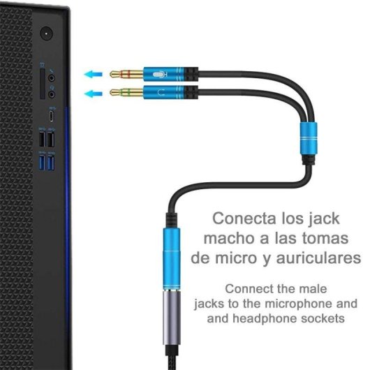 Splitter Dam Electronics Minijack Weiblich zu Doppel Männlich Mikrofon und Lautsprecher