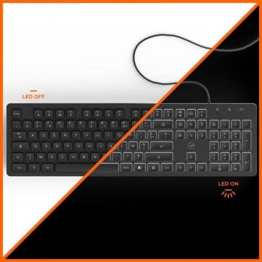 Teclado Mobility Lab ML300566 membrana retroiluminado con 12 teclas multimedia AZERTY