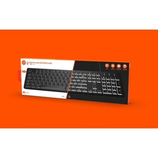 Teclado Mobility Lab ML300566 membrana retroiluminado con 12 teclas multimedia AZERTY