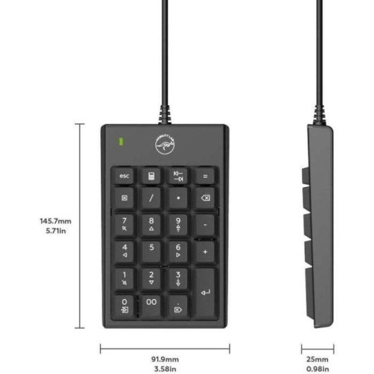 Teclado Mobility Lab ML300894 alámbrico USB numérico compacto retroiluminado