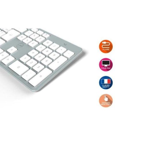 Teclado Mobility Lab Ultra-fino AZERTY com teclado numérico USB para Mac