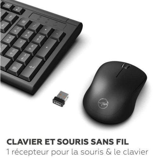 Tastiera Mobility Lab Alpha Combo wireless Azerty 2.4G USB ergonomica nera