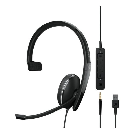 Auriculares Epos ADAPT 135T USB con cable USB Type-A para oficina y call center, cancelación de ruido, negros