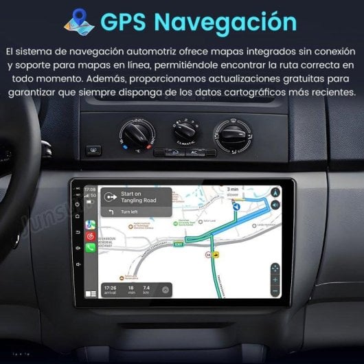 Autoradio 10 pollici JUNSUN Skoda Fabia Android 15 CarPlay GPS 2+64Go