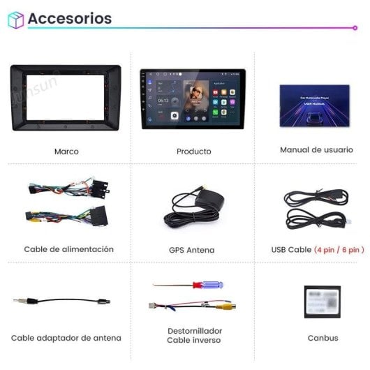 Autoradio 10 pollici JUNSUN Skoda Fabia Android 15 CarPlay GPS 2+64Go