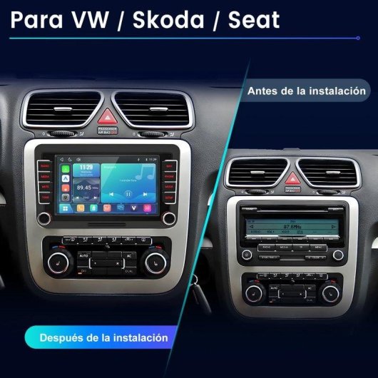 Autoradio JUNSUN 7" IPS Linux CarPlay Android Auto Inalámbrico VW
