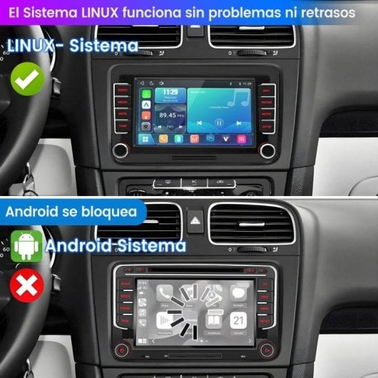 Autoradio JUNSUN 7" IPS Linux CarPlay Android Auto Inalámbrico VW
