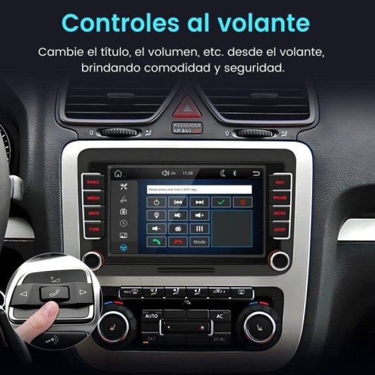 Autoradio JUNSUN 7" IPS Linux CarPlay Android Auto Inalámbrico VW