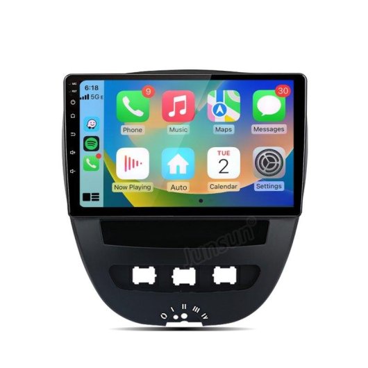 Autoradio JUNSUN Android 15 CarPlay Android Auto 4G GPS 10" Toyota Aygo/Citroen C1/Peugeot 107 2005-2014