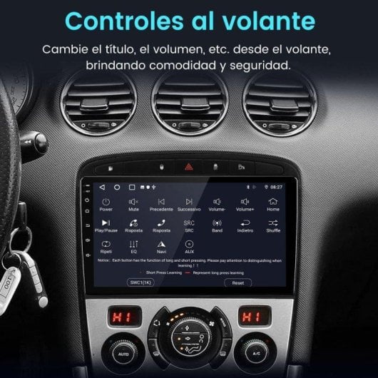 Autoradio JUNSUN Peugeot 308 SW/408 Android 15 CarPlay 9 pouces