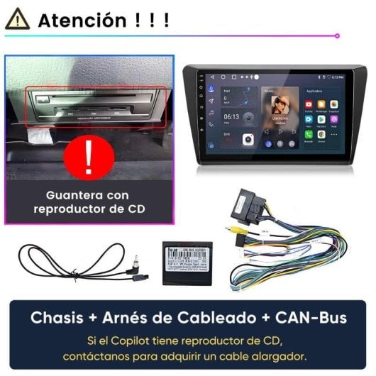 Autoradio Junsun 9" Android 15 CarPlay GPS Skoda Rapid Spaceback