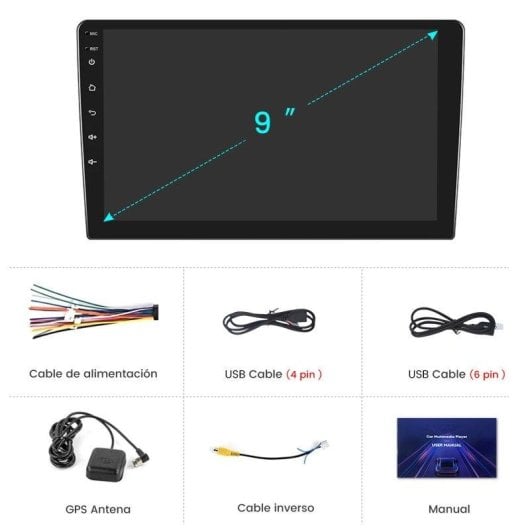Autoradio Junsun 9" Android 15 CarPlay GPS Skoda Rapid Spaceback