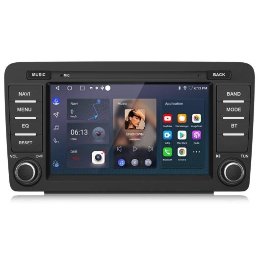 Autoradio JUNSUN 2 Go RAM + 64 Go ROM CarPlay Android Auto GPS Wifi BT pour Skoda Octavia II